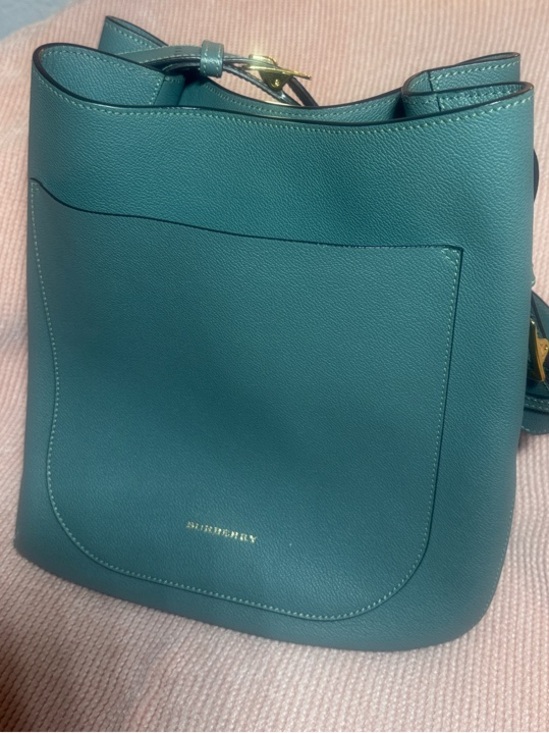 Burberry Handbags - Burberry Teal Leather Bucket Shoulder Bag
